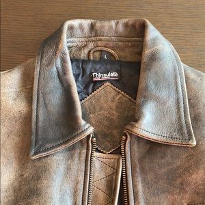 Leather Jacket Size L Etched Leather